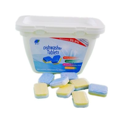 Tableta limpiadora de lavavajillas segura y lavada con 50%-80% de contenido de ingrediente activo