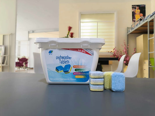 Tabletas de lavaplatos sostenibles con un potente detergente 3 en 1 para platos limpios y espumosos